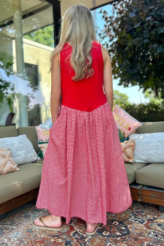 Arbi Gingham Sundress Chilli